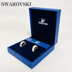 SWAROVSKI スワロフスキー クリスタル フープイヤリング ゴールド 箱付