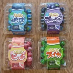 ミニグミ 地球 ブルーベリー ピーチ スイカ 4種セットのサムネイル