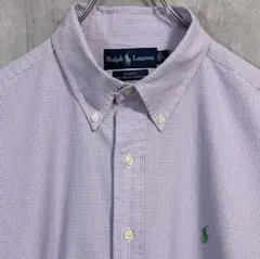 RalphLaurenチェックシャツBLAKEブレイクLパープル90sラベンダー