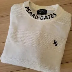 可愛く防寒❤PEARLY GATES蓄熱裏地付きウールニット ホワイト☆