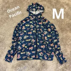 オーシャンパシフィック　ラッシュガード　Mサイズ　ハワイ柄　ネイビー　指穴