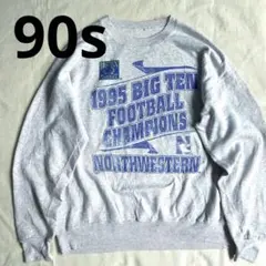 90s カレッジチームスウェットトレーナー アメフト 大判プリント 大学