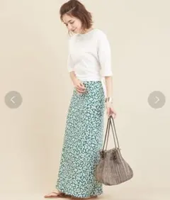 【美品】BEAUTY＆YOUTH　フラワープリントマキシスカート　Sサイズ