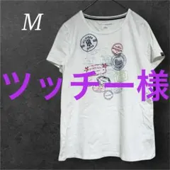 トミーフィルフィガースタンプ柄Tシャツクルーネック半袖M白綿旅行のサムネイル