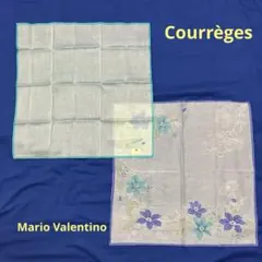 【未使用】『ブランドハンカチ２枚セット』（クレージュ／マリオ・ヴァレンティノ）