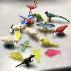 鳥類 ・恐竜他なんだかいろいろミニチュアフィギュア 15点セット