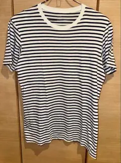 UNIQLO ストライプ Tシャツ 半袖 白 ネイビー