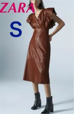 お値下げしました♡新品★完売☆ZARAレザー風ワンピース