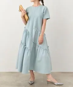 リアラ スラッシュ切り替えカットソーワンピース Liala×PG サックスブルーのサムネイル
