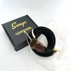 【新品未使用】メンズ ベルト 伸縮 紳士用ベルト ギフトボックス L 黒 3.3