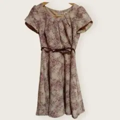 値下げ！【新品未使用】L'EST ROSE ベルト付きワンピース 茶色 チェック