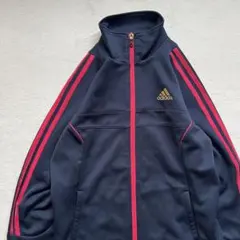 adidas アディダス M トラックジャケット ジャージ 紺ネイビー ピンク