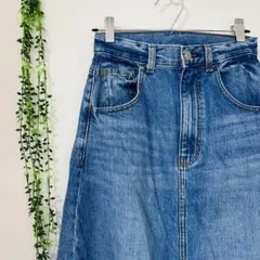 【美品】ジーユー デニムスカート LINE SNS 完売品 フレア素材 P春夏