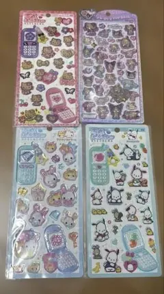 正規品　サンリオうるちゅる1枚と平成はっぴ〜フォン3枚シール新品セット売り