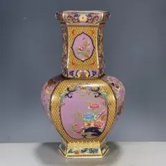 清代乾隆粉彩蒔金花鳥花瓶 景徳鎮 陶磁器 装飾品 現代工芸品 美術品 置物