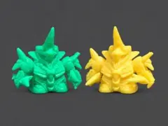当時物 ガン消し 騎士バウ 2色セット 緑・黄 パーツ付き SDガンダム外伝