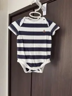 GAPベビーストライプ 半袖ロンパース ネイビー