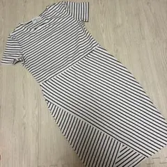 ZARA TRAFALUC ボーダー柄 半袖ワンピース Lサイズ