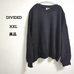海外古着 H＆M DIVIDED 黒 クルーネック トレーナー XXL 裏起毛