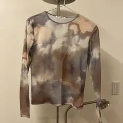 BEAUTY & YOUTH 雲模様 長袖シアーTシャツ