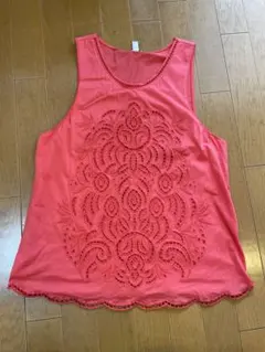 J.CREW刺繍入りコーラルピンクタンクトップのサムネイル