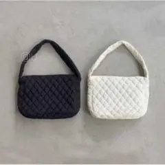 キルティング ショルダーバッグ ブラック 黒 トートバッグ 韓国ファッション