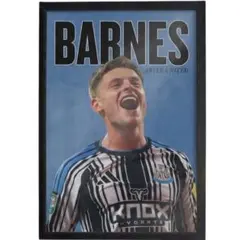 即日発送 Newcastle United Barnes A4 ポスター 額装付