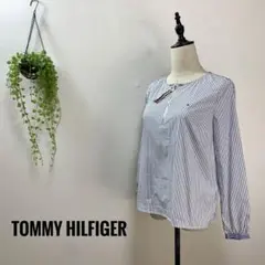 A785 TOMMY HILFIGER トップス ハーフジップ ストライプ 刺繍
