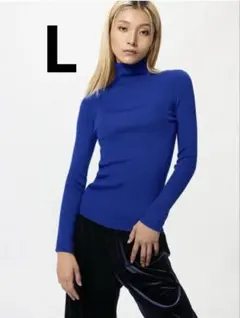 UNIQLO メリノリブタートルネックセーターBlue
