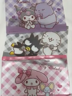 サンリオ　ファスナーケース　B6対応　マイメロディ　クロミ　バッドばつ丸