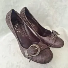 Christian Dior パンプス ロゴ 37.5 パイソン キーモチーフのサムネイル
