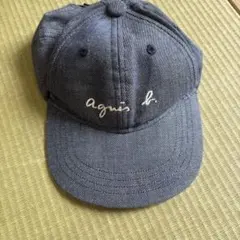 agnis b. ダークブルー キャップ