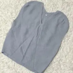 【c6035】UNIQLO ニット　セーター　ノースリーブ　ブルー