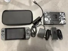 Nintendo Switch グレー 本体・付属品・ピンクカバーケース付き - メルカリ