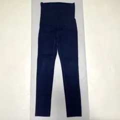 マタニティ　デニム　レギンスパンツ　S ブルー