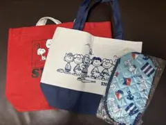 スヌーピー カラートートバッグ ペットボトルホルダー セット