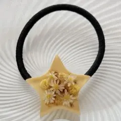 レジン︎‎✿ドライフラワー‪✿‬ヘアゴム（黄色）