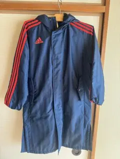 adidas ベンチコート ネイビー/レッド サイズ140