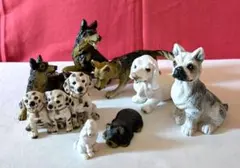 犬の置物（８点セット）シェパード、ダルメシアン　他