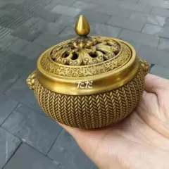 ✨希少 古銅製 獅子摘み透かし彫り三足香炉 香道具 茶道具 古美術 骨董
