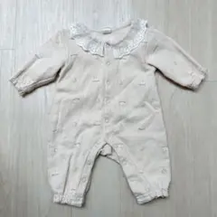 【cottoli】レース襟カバーオール 薄いピンク50-60cm