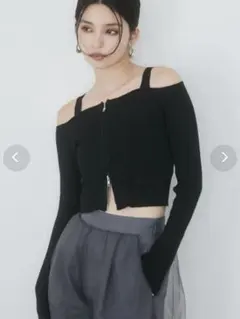 ショルダーストラップダブルZIPニット　MURUA