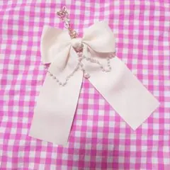 リボンパールチャーム　ホワイトm♡petit by misakoのサムネイル