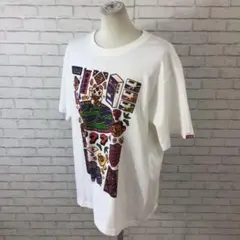 ★11.6 h662 パーラーセブンズ 半袖Tシャツ パチンコ 総柄 プリント￼
