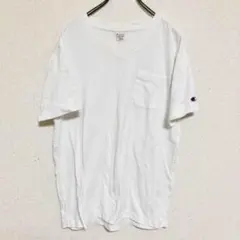 Champion チャンピオン ／白Tシャツ　胸ポケット　Lサイズ