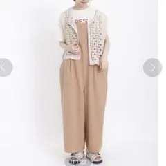 【新品タグ付き】Samansa Mos2アソートキャミサロペットベージュFサイズ