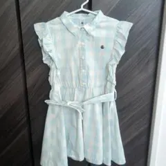 プチバトー　ワンピース　ギンガムチェック　ノースリーブ　128cm