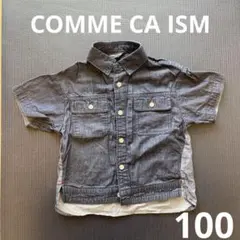 COMME CA ISM 半袖シャツ 100A ダークブルー
