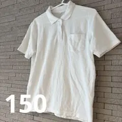 半袖 ポロシャツ ホワイト 胸ポケット付き 150cm
