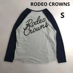 RODEO CROWNS　ラグラン長袖カットソー　BIGプリント　ロンT　S